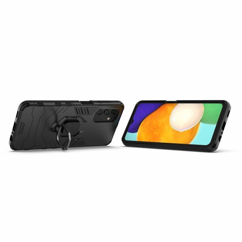 Guardy Tartós hibrid borító ujjbeggyel Samsung Galaxy A13 5G/Galaxy A04s (164,7 x 76,7 x 9,1 mm) - Fekete