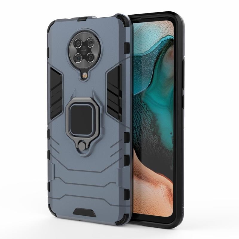 Guardy tartós hibrid borító ujjbeggyel a Xiaomi Poco F2 Pro-hoz - kék