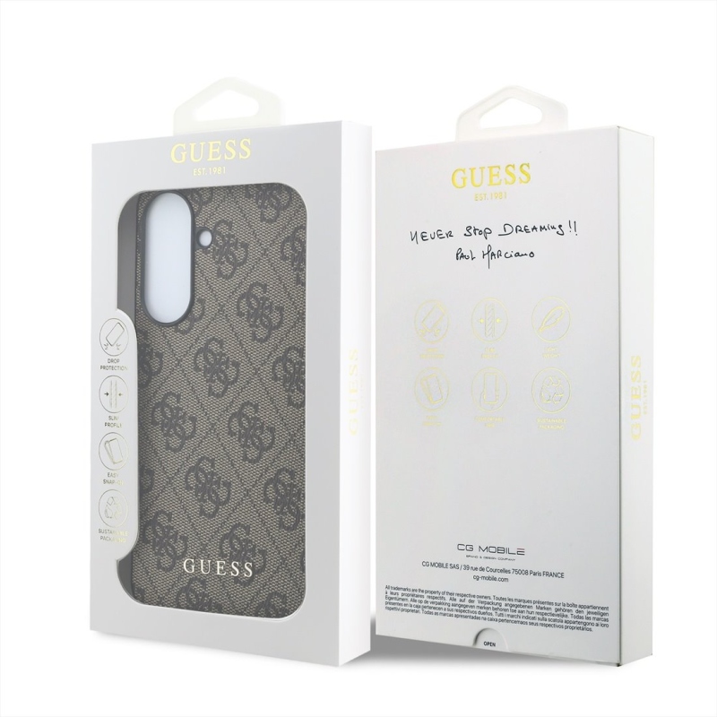 Guess 4G Charm hátlap Samsung Galaxy A57 barna borítóhoz