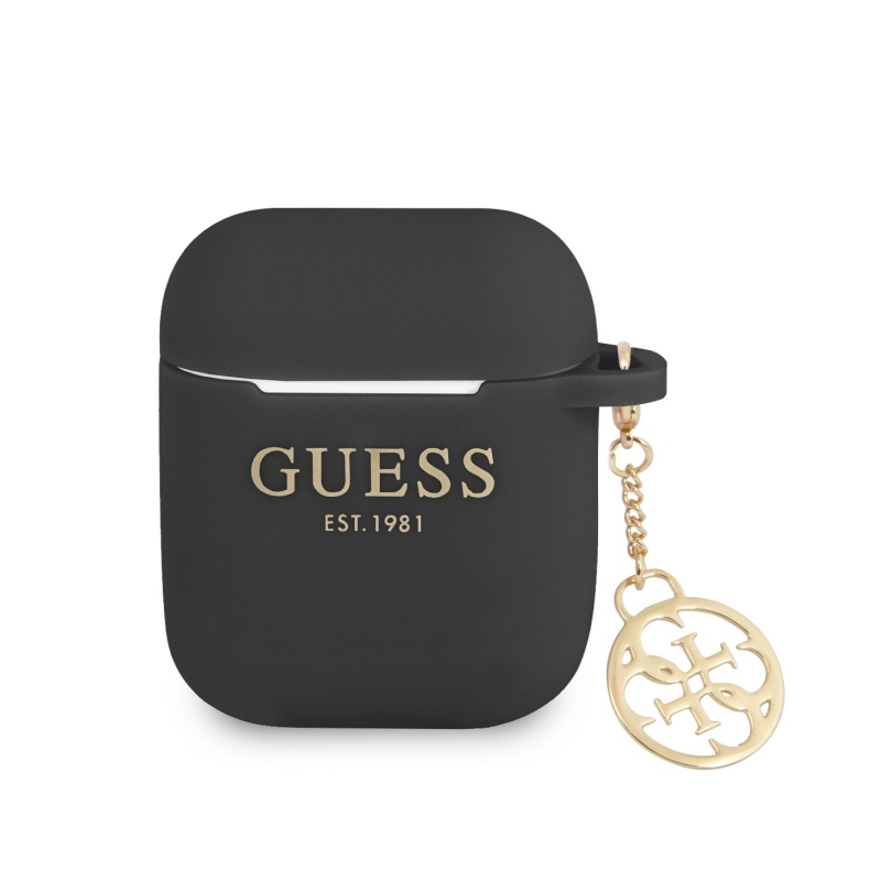 Guess 4G Charms Szilikon tok Airpods 1/2 Fekete