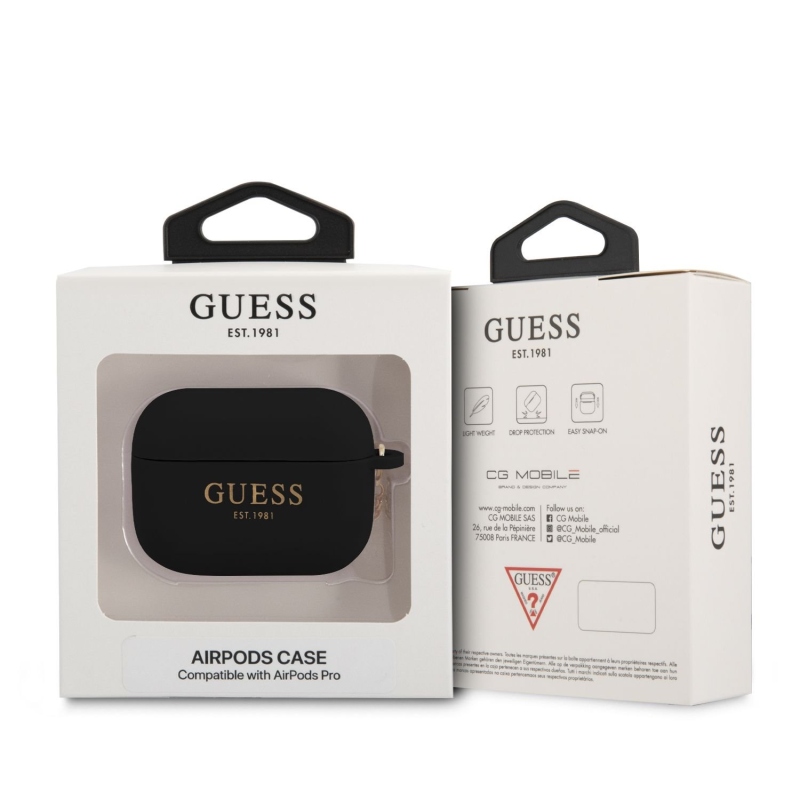 Guess 4G Charms Szilikon tok Airpods Pro fekete színhez