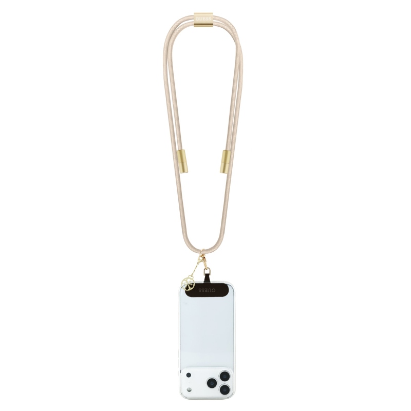 Guess Crossbody Strap 4G Charm USB-C/USB-C töltőkábellel bézs színben