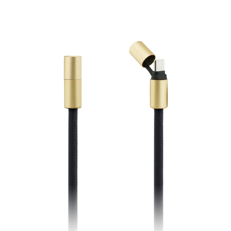 Guess Crossbody Strap 4G Charm USB-C/USB-C töltőkábellel Fekete