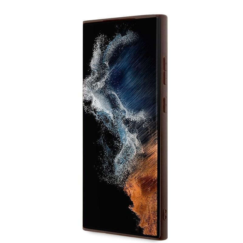 Guess tok fém logóval Samsung Galaxy S23 Ultra készülékre - barna