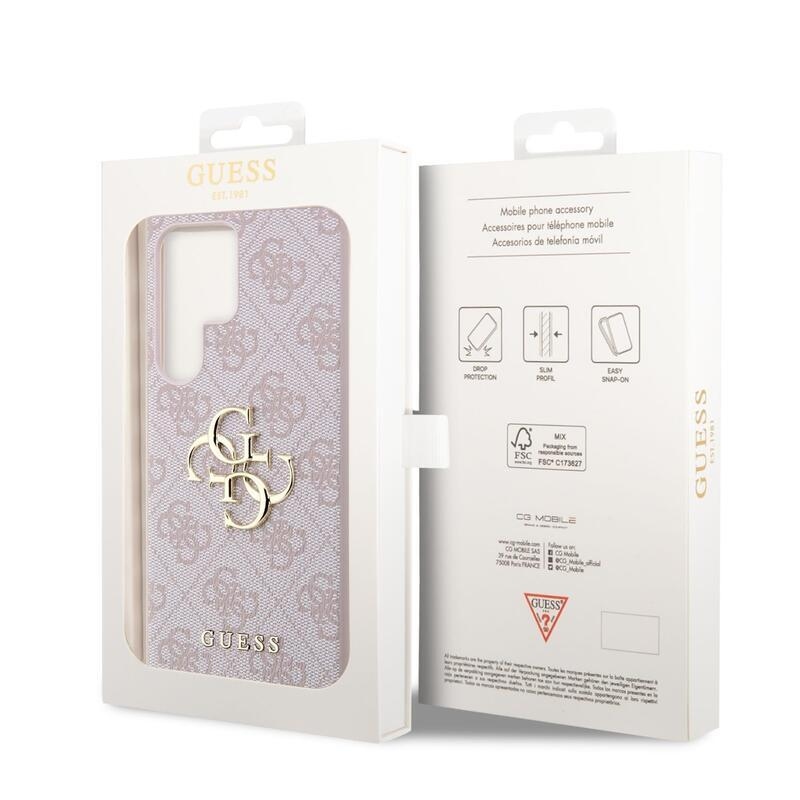 Guess tok fém logóval a Samsung Galaxy S23 Ultra-hoz – rózsaszín