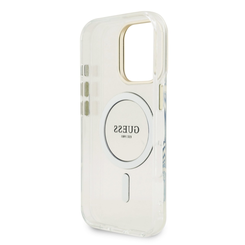 Guess PC/TPU galvanizált állvány kamerakeret hátlapja levehető háttérrel iPhone 16 Pro készülékhez