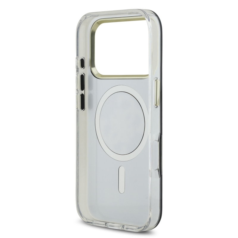 Guess PC/TPU Mirror 4G Glitter Logo MagSafe hátlap az iPhone 17 Pro-hoz Arany