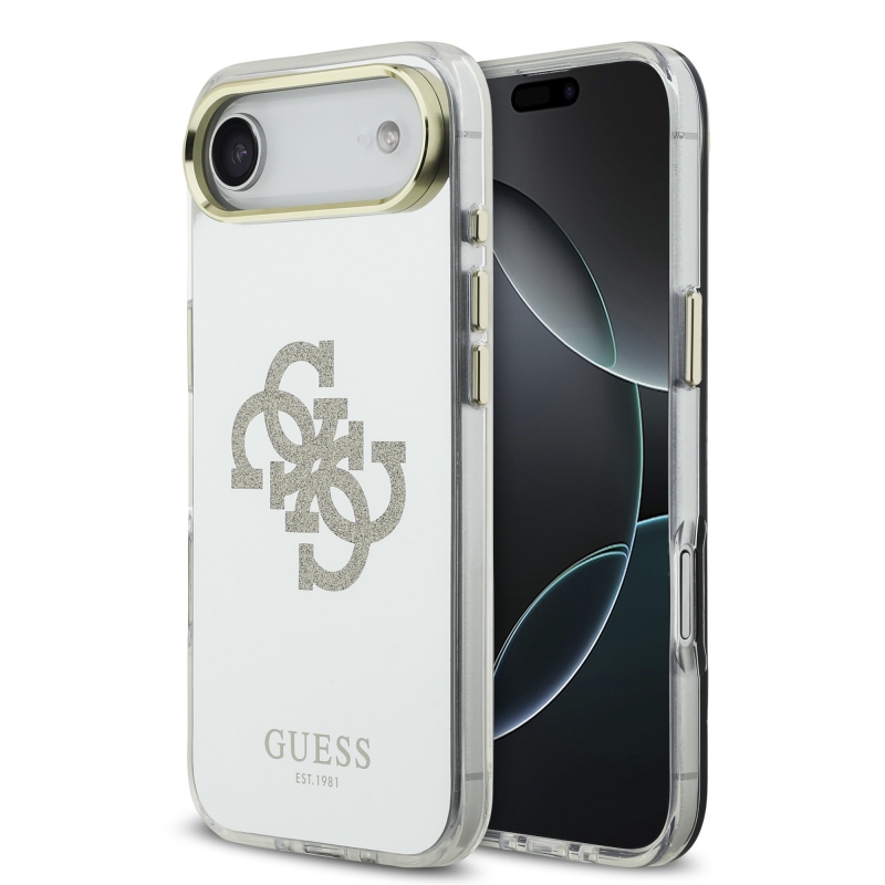 Guess PC/TPU Mirror 4G Glitter Logo MagSafe hátlap az iPhone Airhez Arany