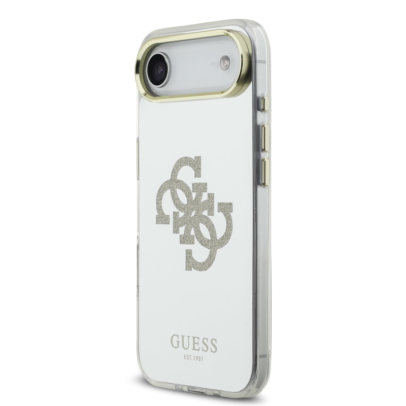 Guess PC/TPU Mirror 4G Glitter Logo MagSafe hátlap az iPhone Airhez Arany