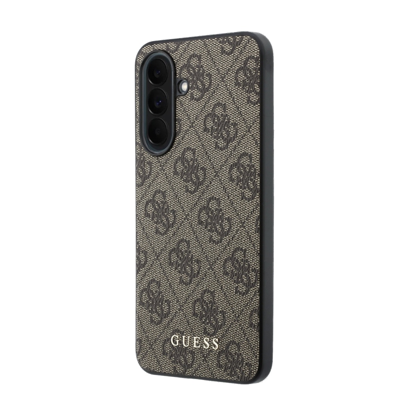 Guess PU 4G fém klasszikus logós hátlap Samsung Galaxy A37 barna