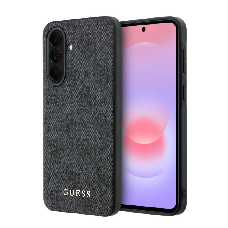 Guess PU 4G fém klasszikus klasszikus klasszikus logó hátlap Samsung Galaxy A37 szürke