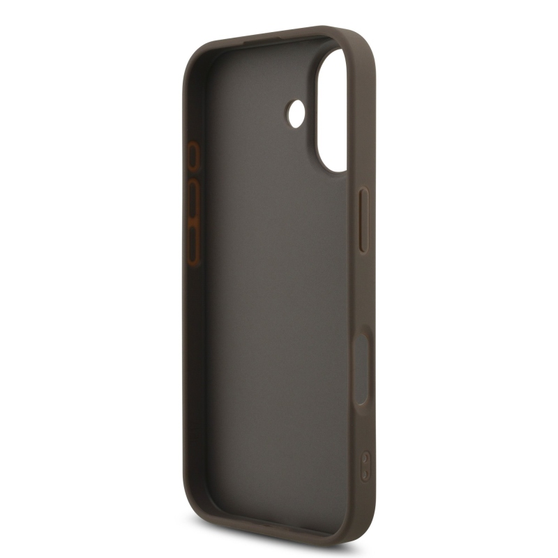 Guess PU 4G fém logós hátlap iPhone 17-hez, barna