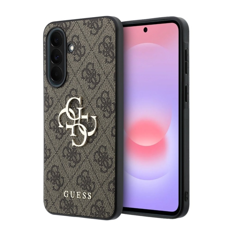 Guess PU 4G fém logós hátlap Samsung Galaxy A37 barna