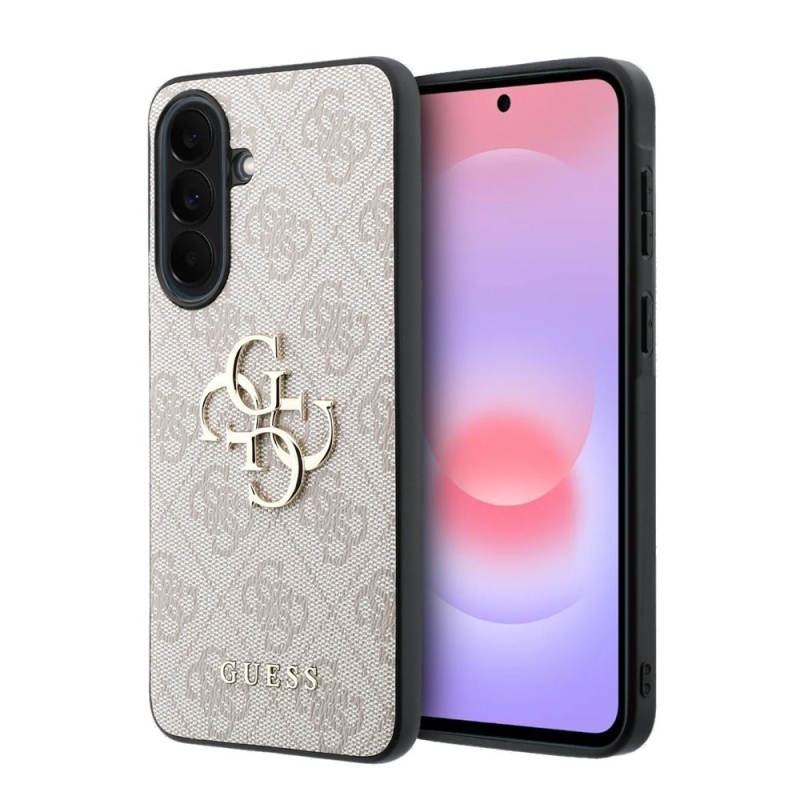 Guess PU 4G fém logós hátlap Samsung Galaxy A37 rózsaszínű borítóhoz