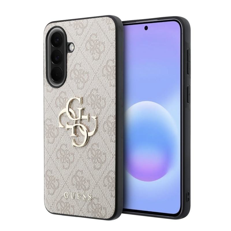 Guess PU 4G fém logós hátlap Samsung Galaxy A57 rózsaszínű borítóhoz