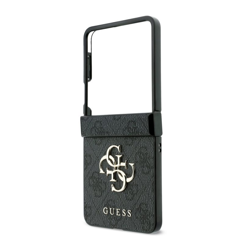 Guess PU 4G Metal Logo hátsó tok a Samsung Galaxy Z Flip 8-hoz, szürke