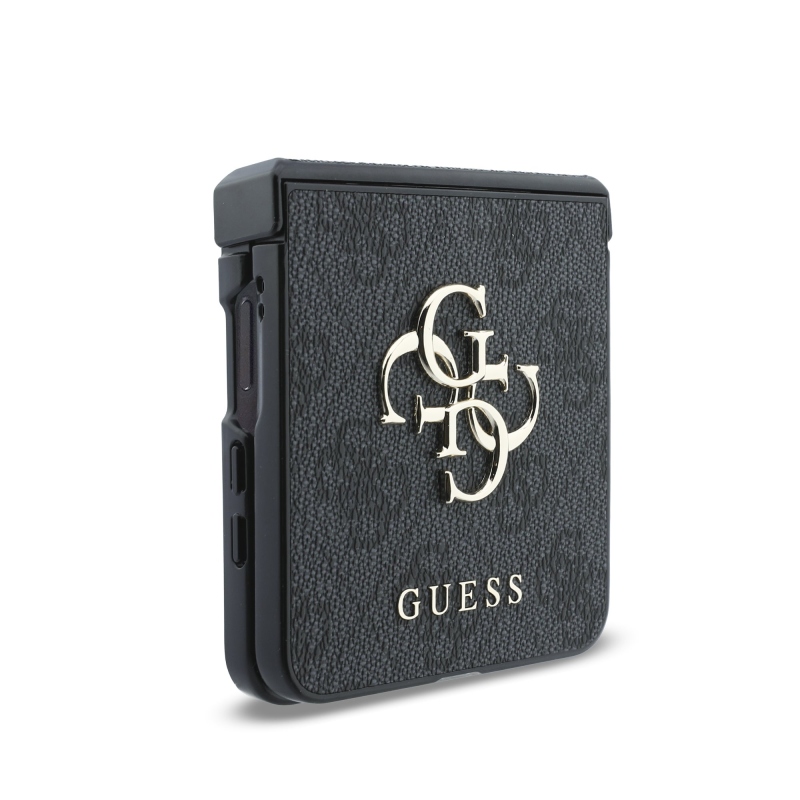 Guess PU 4G Metal Logo hátsó tok a Samsung Galaxy Z Flip 8-hoz, szürke