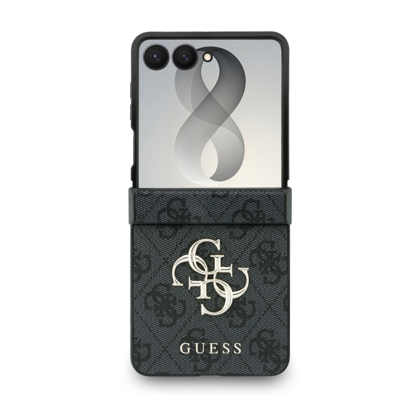 Guess PU 4G Metal Logo hátsó tok a Samsung Galaxy Z Flip 8-hoz, szürke