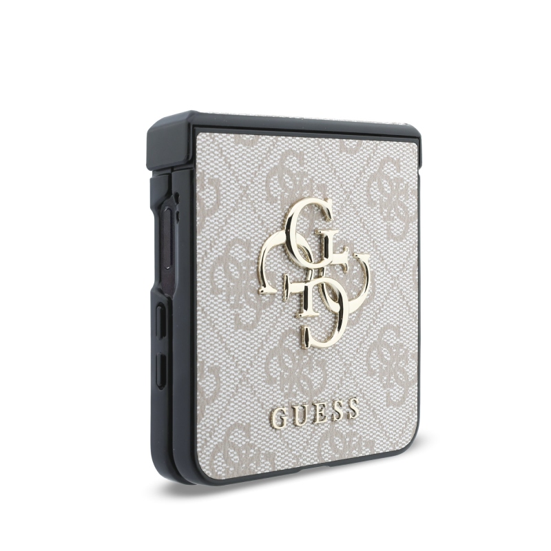 Guess PU 4G Metal Logo hátsó tok a Samsung Galaxy Z Flip 8-hoz, rózsaszín