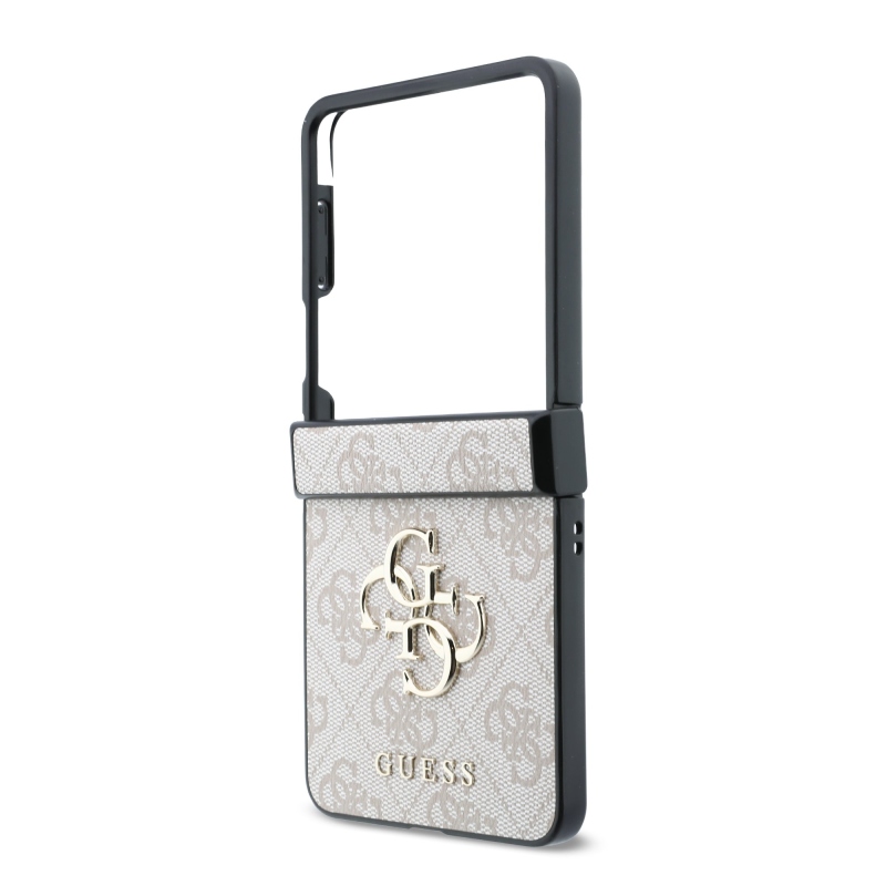 Guess PU 4G Metal Logo hátsó tok a Samsung Galaxy Z Flip 8-hoz, rózsaszín