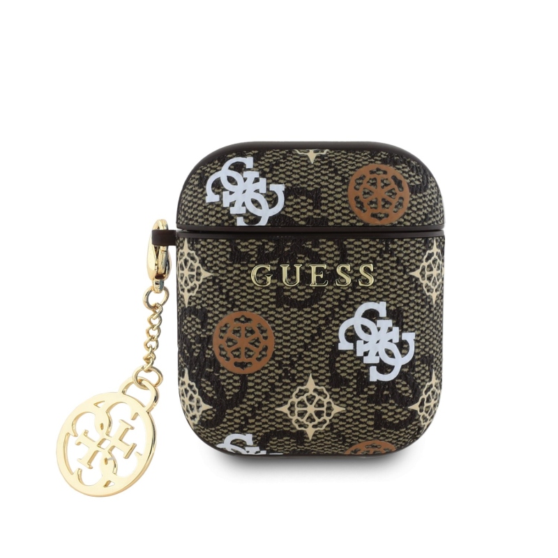 Guess PU 4G Peony Charm tok AirPods 1/2 barna színhez