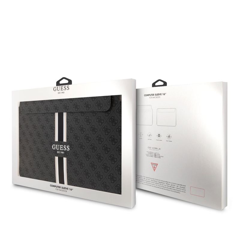 Guess PU 4G nyomtatott csíkos számítógépes tok 16