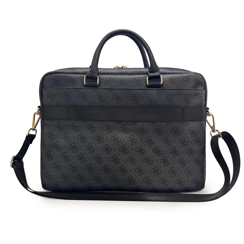 Guess PU 4G Stripe Metal Logo 14-es laptop táska, fekete