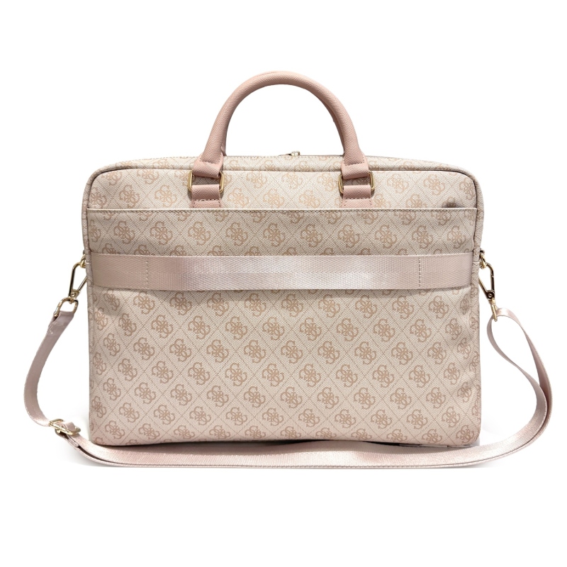 Guess PU 4G Stripe Metal Logo 14-es laptop táska, rózsaszín