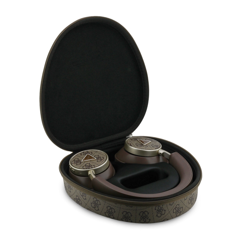 Guess PU 4G háromszög logós ENC vezeték nélküli fejhallgató barna