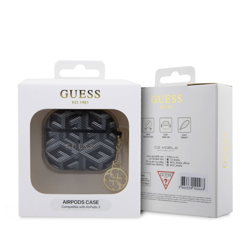Guess PU G Cube Charm tok AirPods 3 fekete színhez