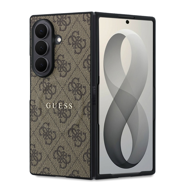 Guess PU bőr 4G mágneses hátlap a Samsung Galaxy Z Fold 8 Ultra Brown készülékhez
