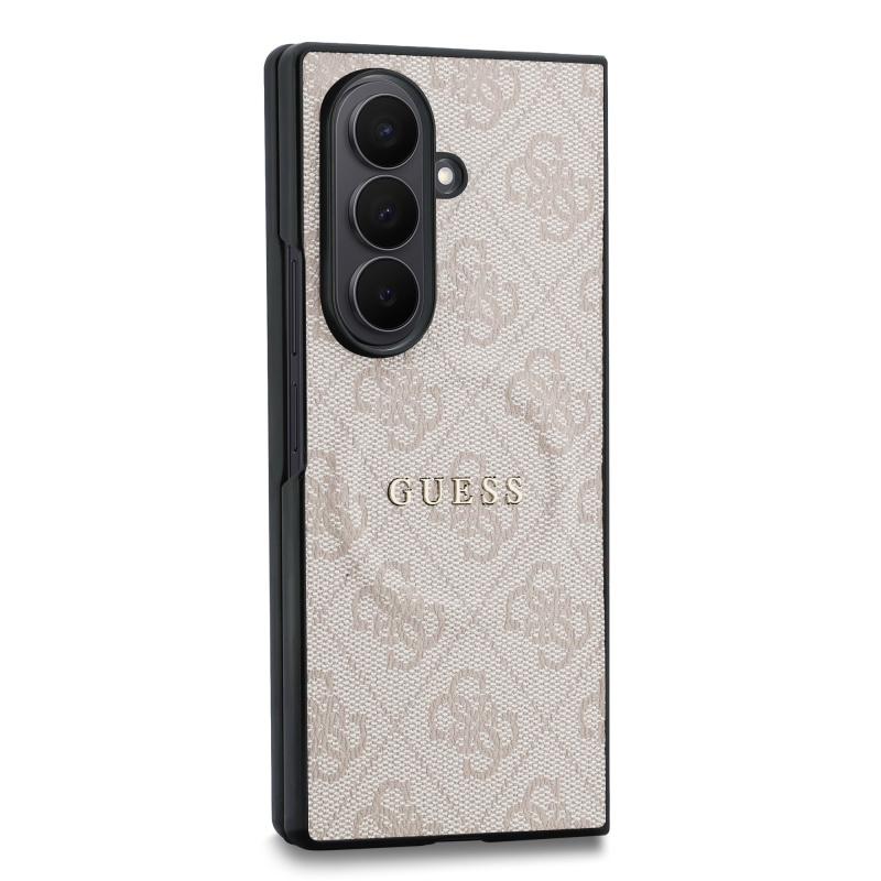 Guess PU bőr 4G mágneses hátlap a Samsung Galaxy Z Fold 8-hoz, Ultra Pink