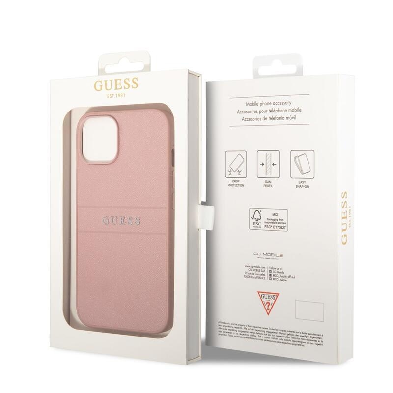 Guess PU zselés zselés tok iPhone 14 Plus készülékhez - rózsaszín