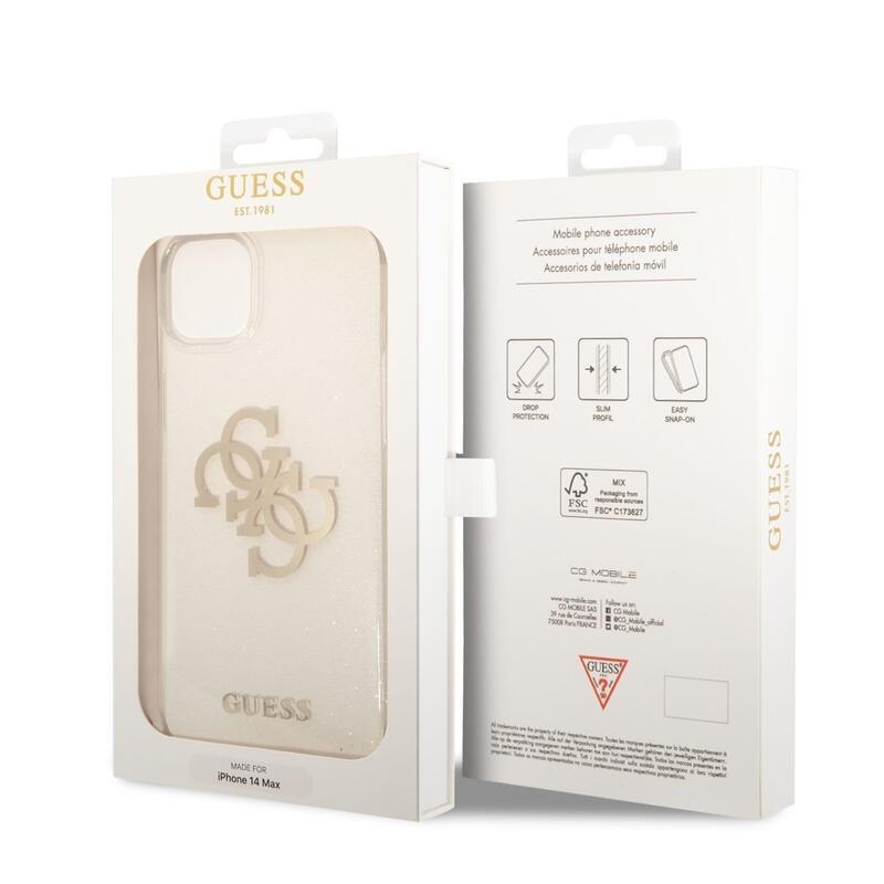Guess Glitter zselés tok iPhone 14 Plus készülékhez - átlátszó