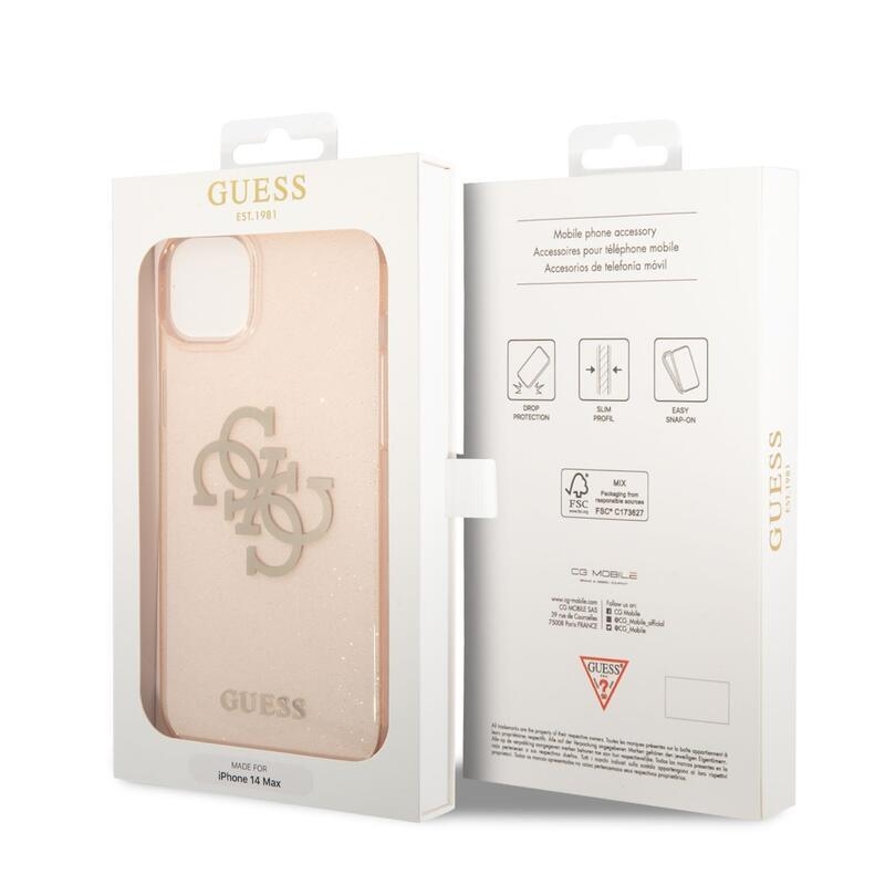 Guess csillogó zselés tok iPhone 14 Plus készülékhez - arany