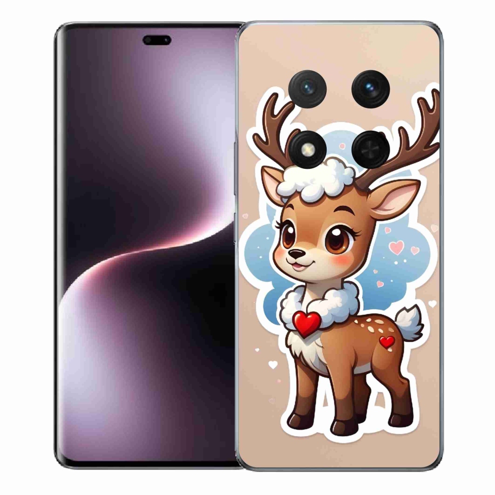 Zselés borítás mmCase a Honor Magic 7 Lite 5G számára - rajzfilm rénszarvas