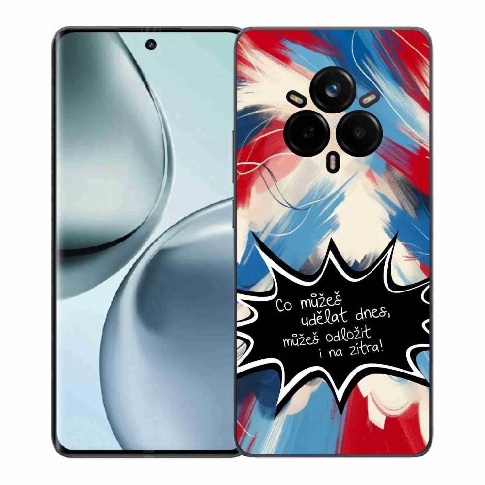 Gél borító mmCase a Realme 14 Pro+ 5G készülékhez - vicces szöveg 9 fekete háttér