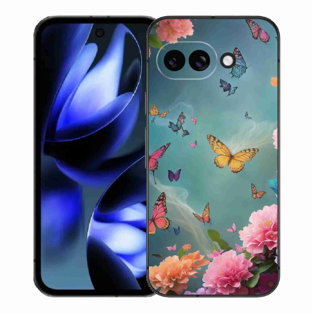 Gél borítás mmCase a Google Pixel 9a számára - színes virágok és pillangók