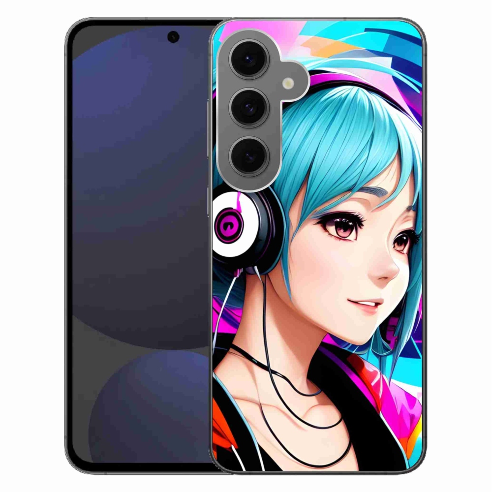 Zselés borítás mmCase Samsung Galaxy S24 FE - lány fejhallgatóval