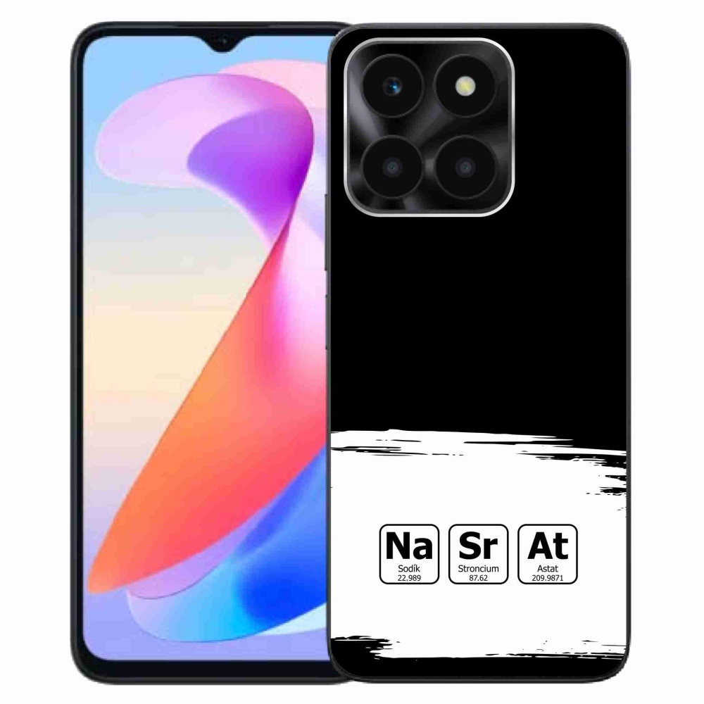 Gél borító mmCase a Honor X6a számára - kémiai elemek fehér és fekete háttérrel