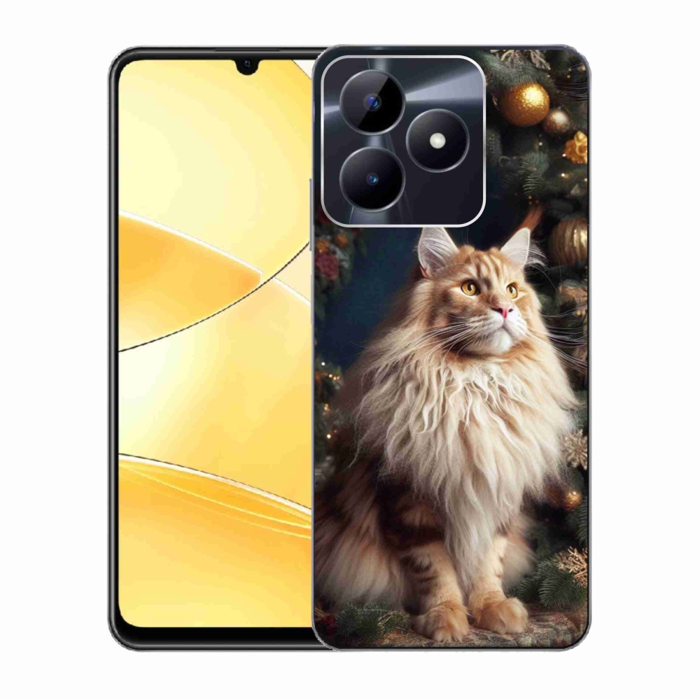 Zselés borító mmCase a Realme C51/C53 készülékhez - macska a fánál