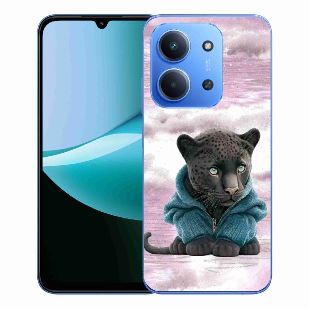 Gél borítás mmCase a Xiaomi Redmi 15C 4G/5G (173mm) - fekete párduc pulóverben