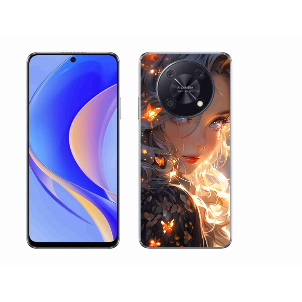 Gél borító mmCase a Huawei Nova Y90-en - lány és pillangók