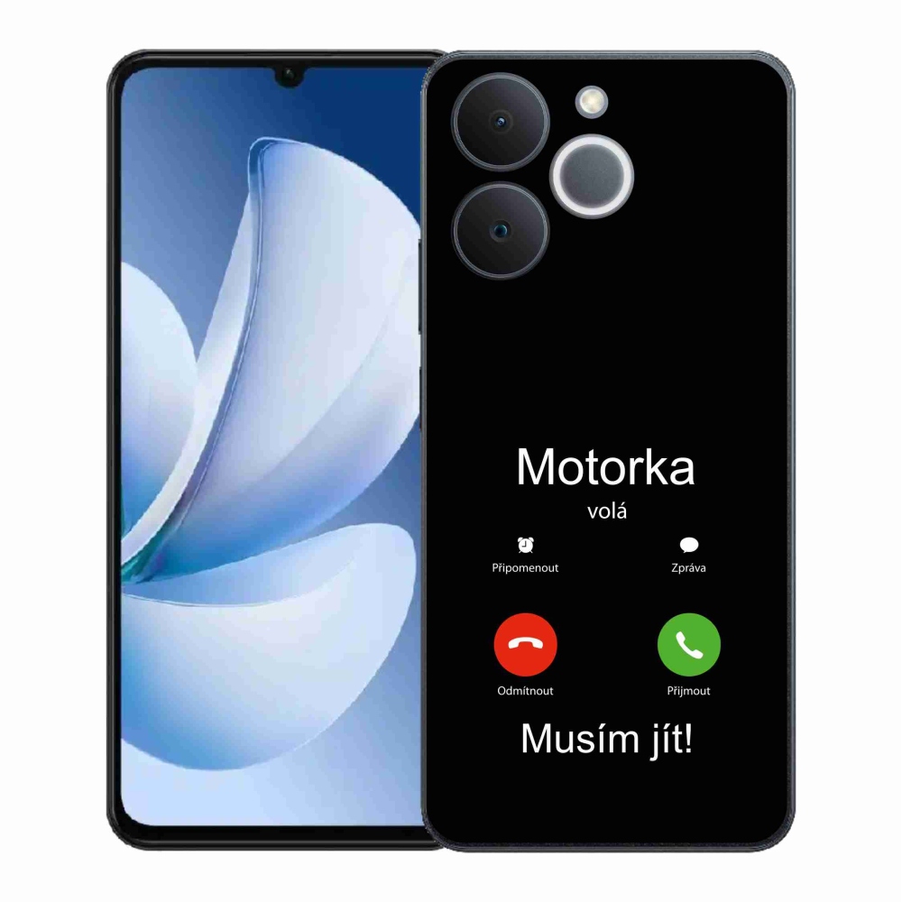 Gél borító mmCase a Realme Note 70T készülékhez - motoros hívó fekete háttér