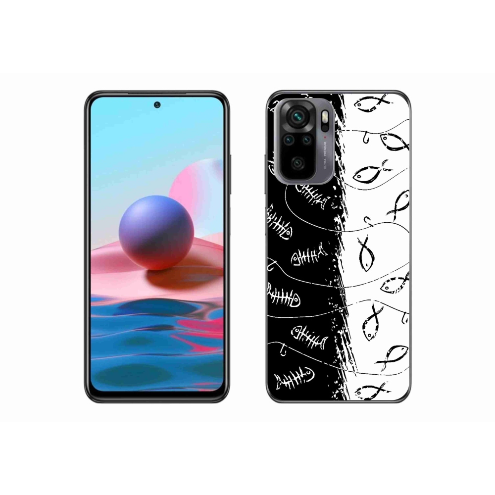 Gél borító mmCase a Xiaomi Poco M5s számára - csontvázak és halak