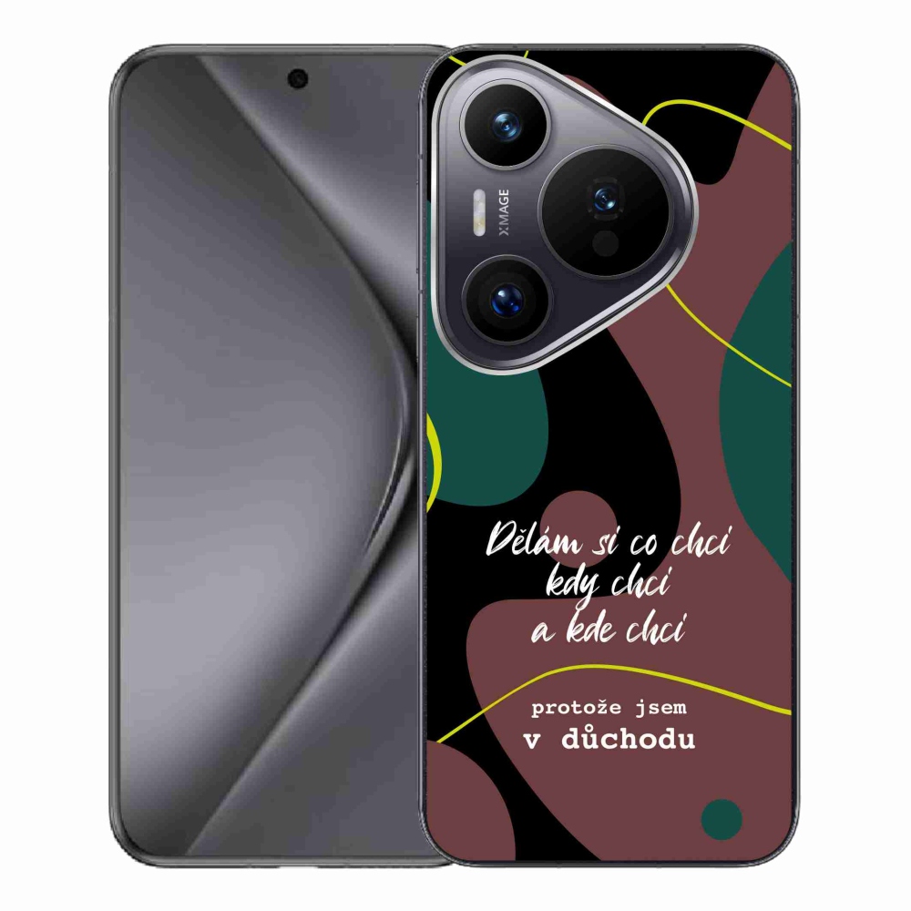 Gél borító mmCase a Huawei Pura 70 Pro készülékhez - vicces szöveg 10 fekete háttér