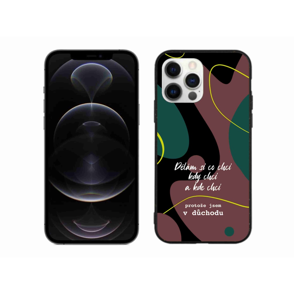 Gél borítás mmCase iPhone 12 Pro Max készülékhez - vicces szöveg 10 fekete háttér