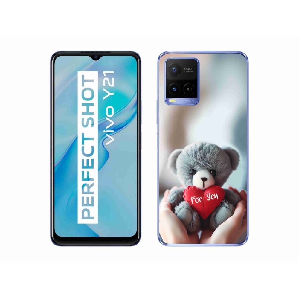 Gél borítás mmCase a Vivo Y21/Y21s/Y33s készülékhez - mackó a szerelmeseknek
