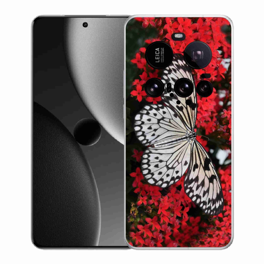 Gél borítás mmCase a Xiaomi 15 Ultra számára - fekete-fehér pillangó 1
