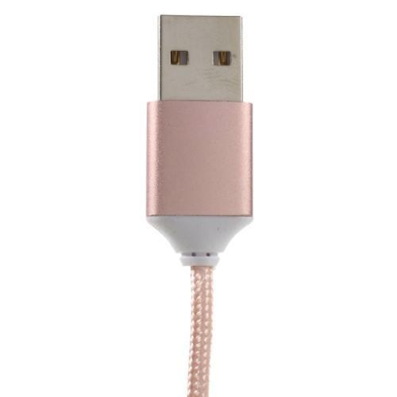 GX7 fonott micro USB kábel mágneses kioldóval - 1m - rózsaarany